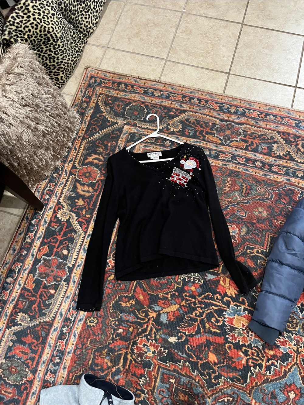 Holiday Embellished Black Women's Sweater - Christopher & Banks